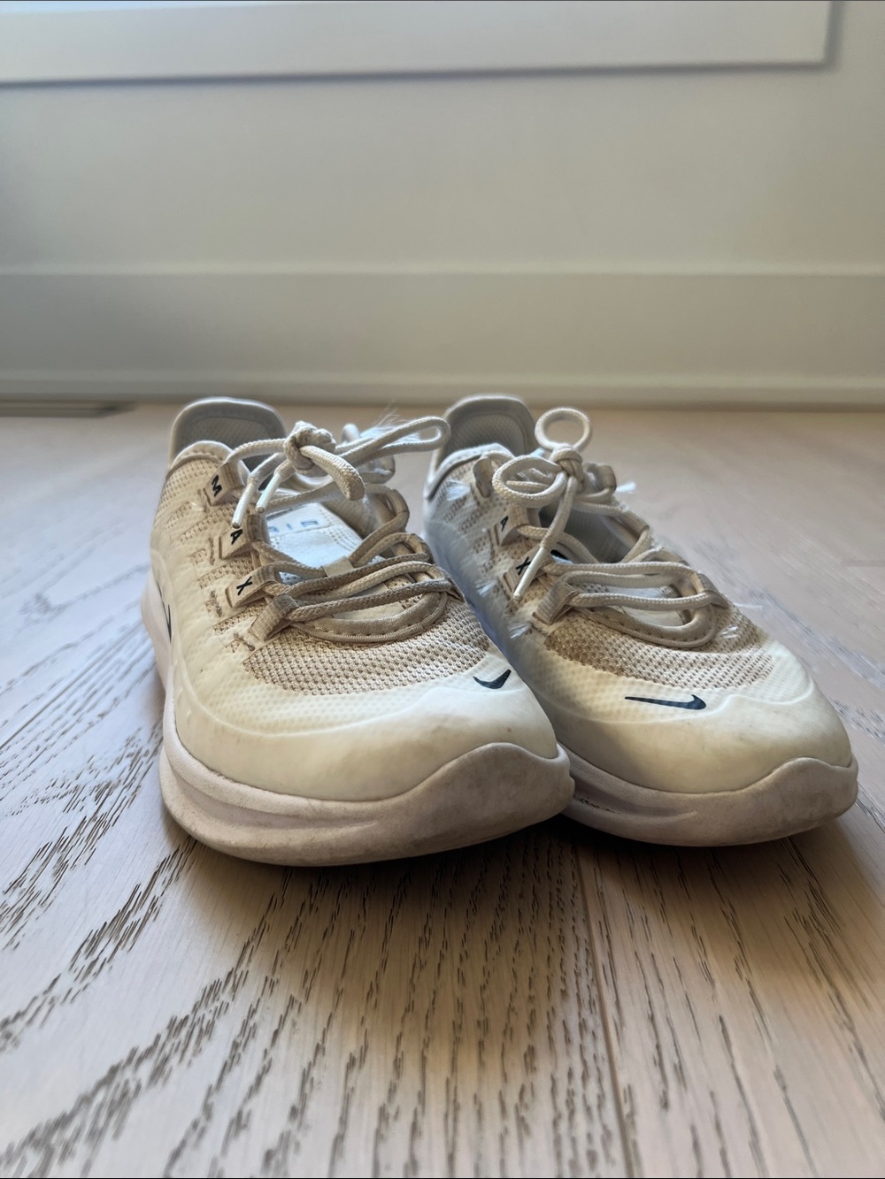 Nike kids Cream/White Lightweight Athletic Sneakers
